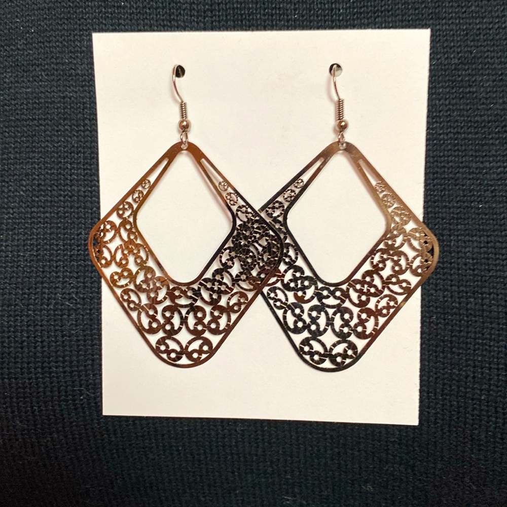 Pewter design earrings